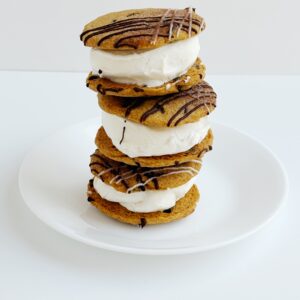 Pumpkin Chocolate Chip "Double Drizzle" Ice Cream Sandwich